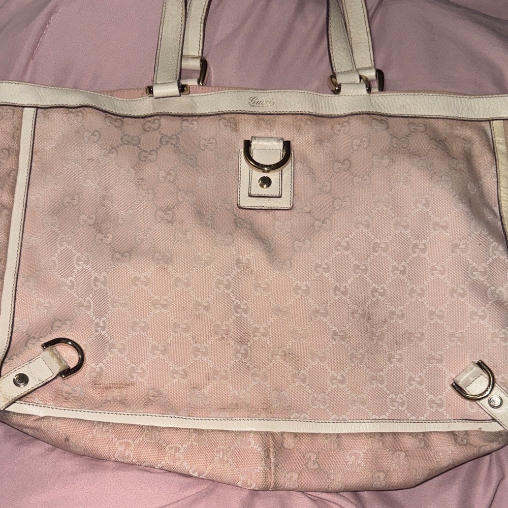 Gucci Pink Monogram Canvas Tote Bag